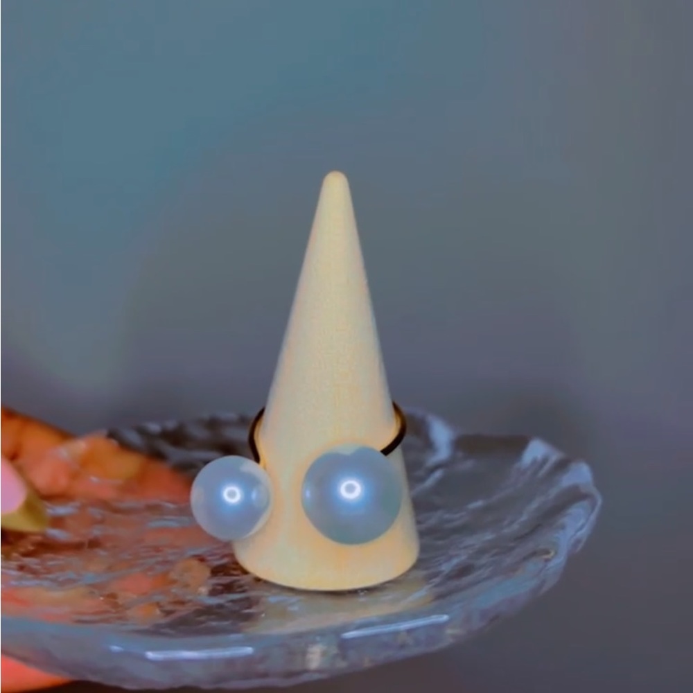 Trendy Faux Pearl Cuff Ring